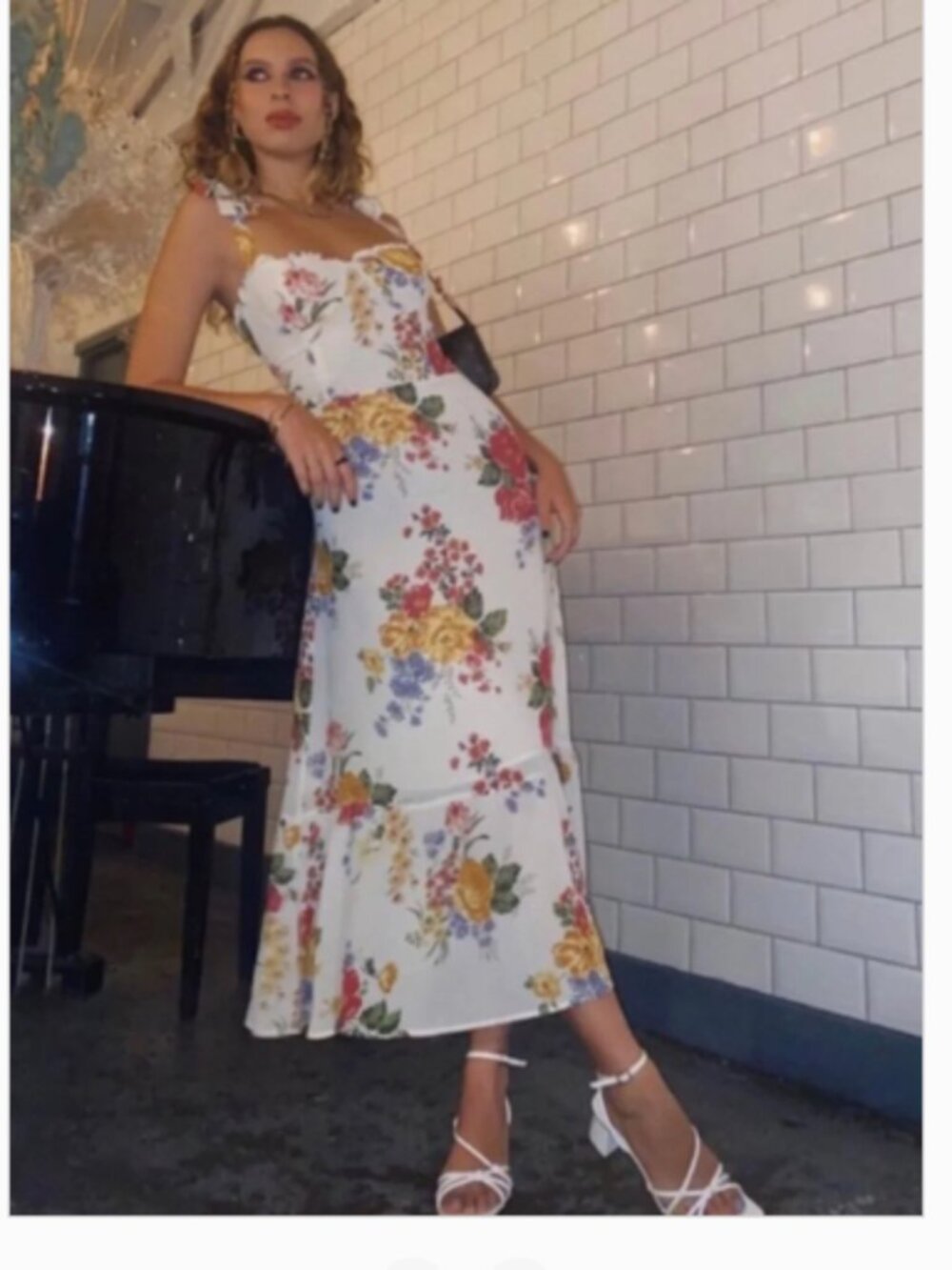 NEW Reformation Nikita Dress Bouquet Floral Sz 4 - Picture 2 of 7